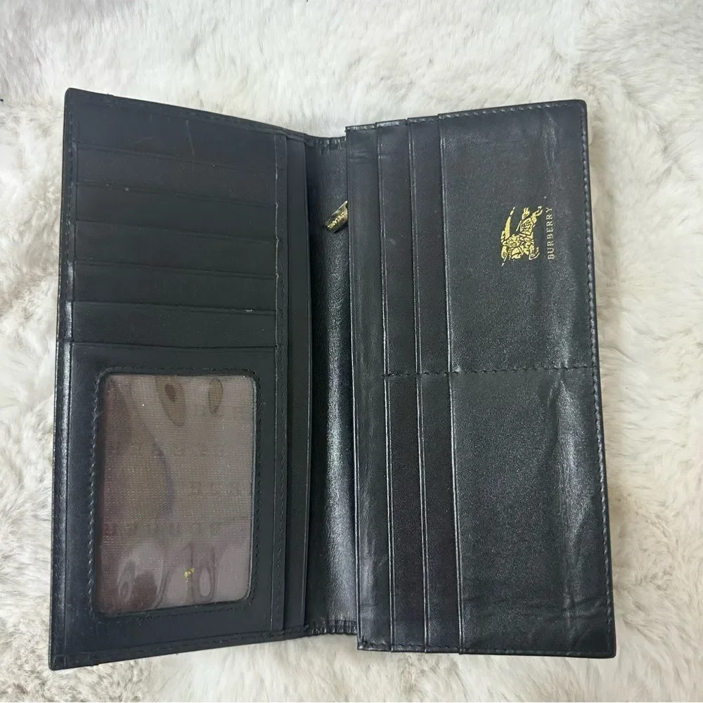 Burberry Haymarket Check Continental Flap Wallet Biege, Black, Red